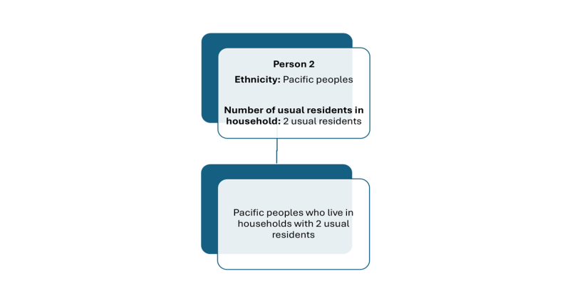 Diagram showing how an individual who identifies with only one ethnic group is counted.